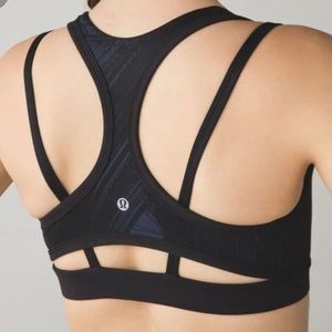 Lululemon Splendour Sport Bra Flashback Black Size 4